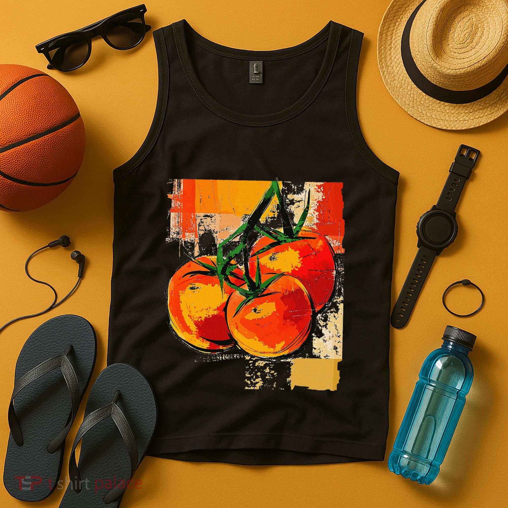 Tomato Vegetable Motif Art Tomato Tank Top