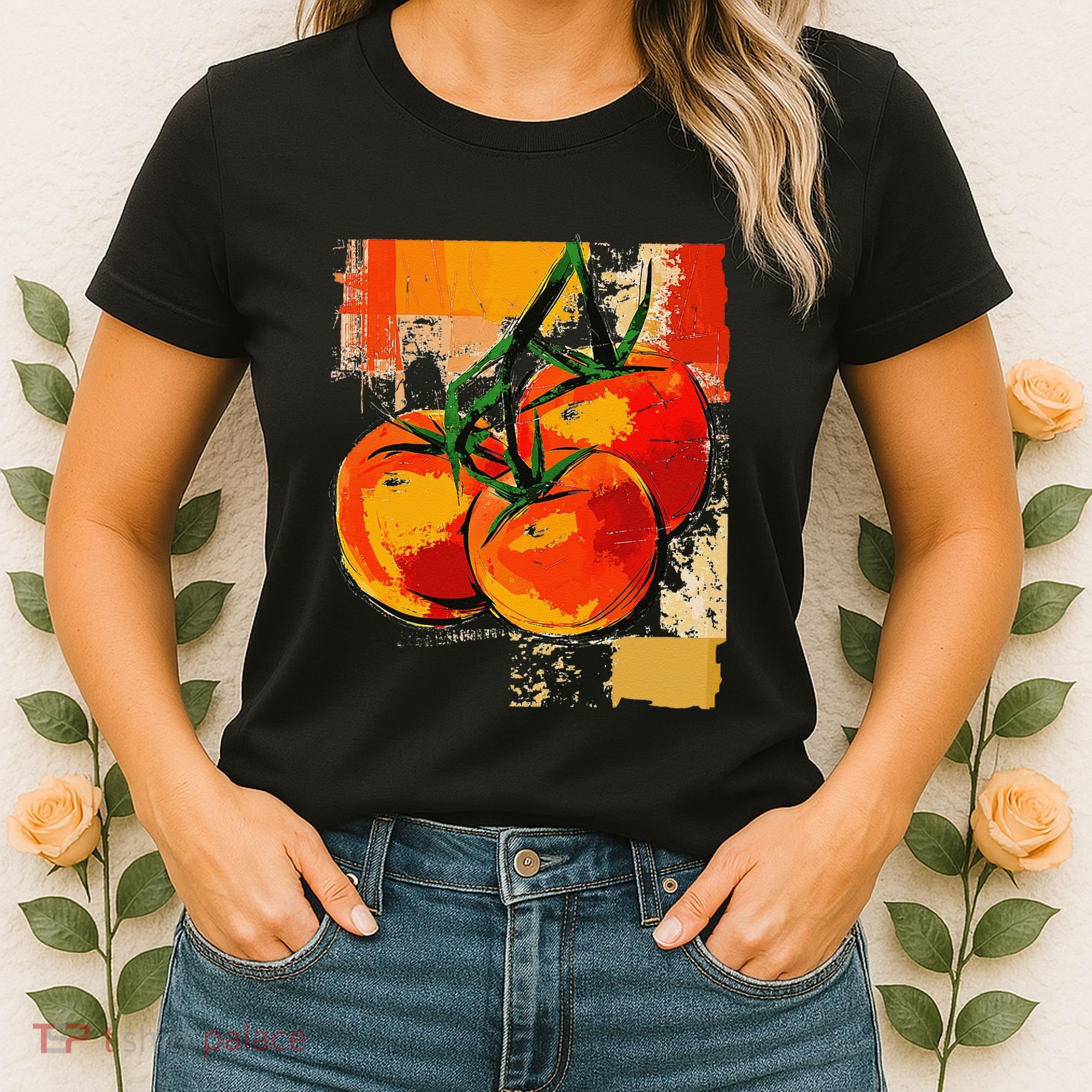 Tomato Vegetable Motif Art Tomato Women's T-Shirt