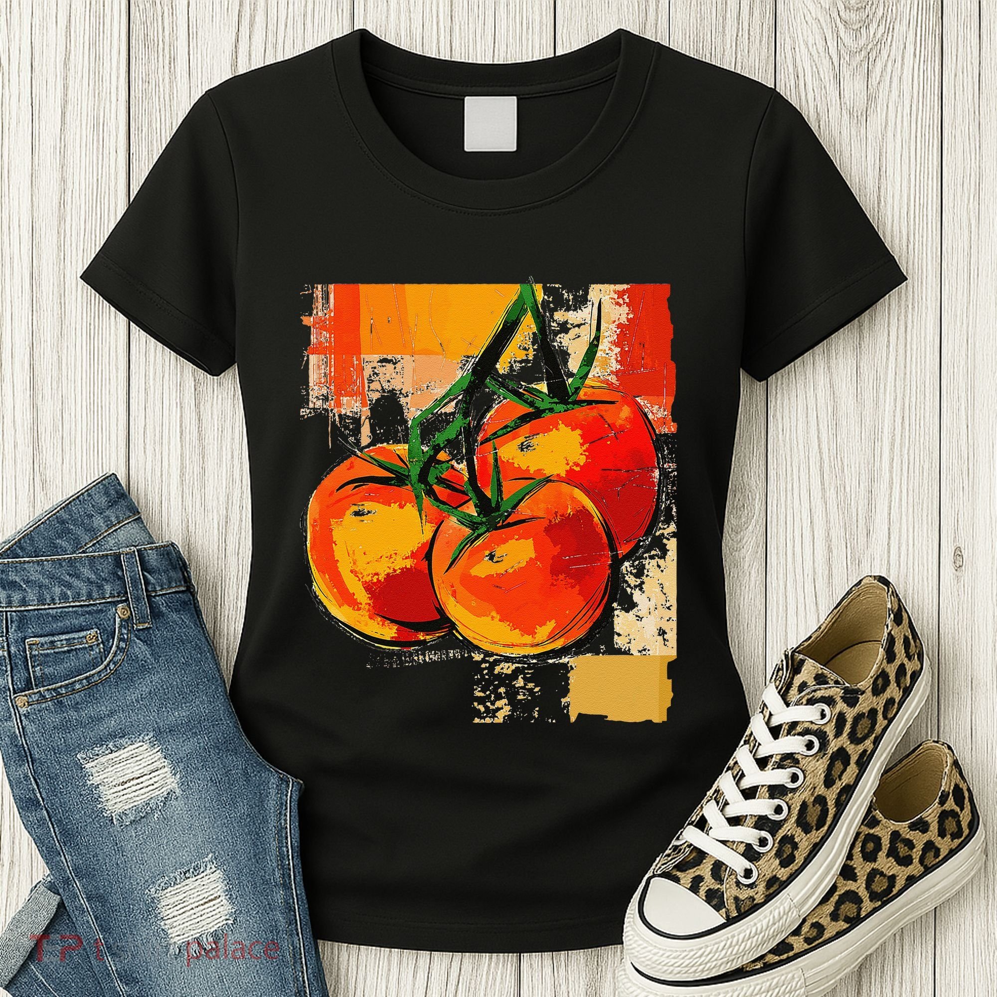 Tomato Vegetable Motif Art Tomato Women's T-Shirt
