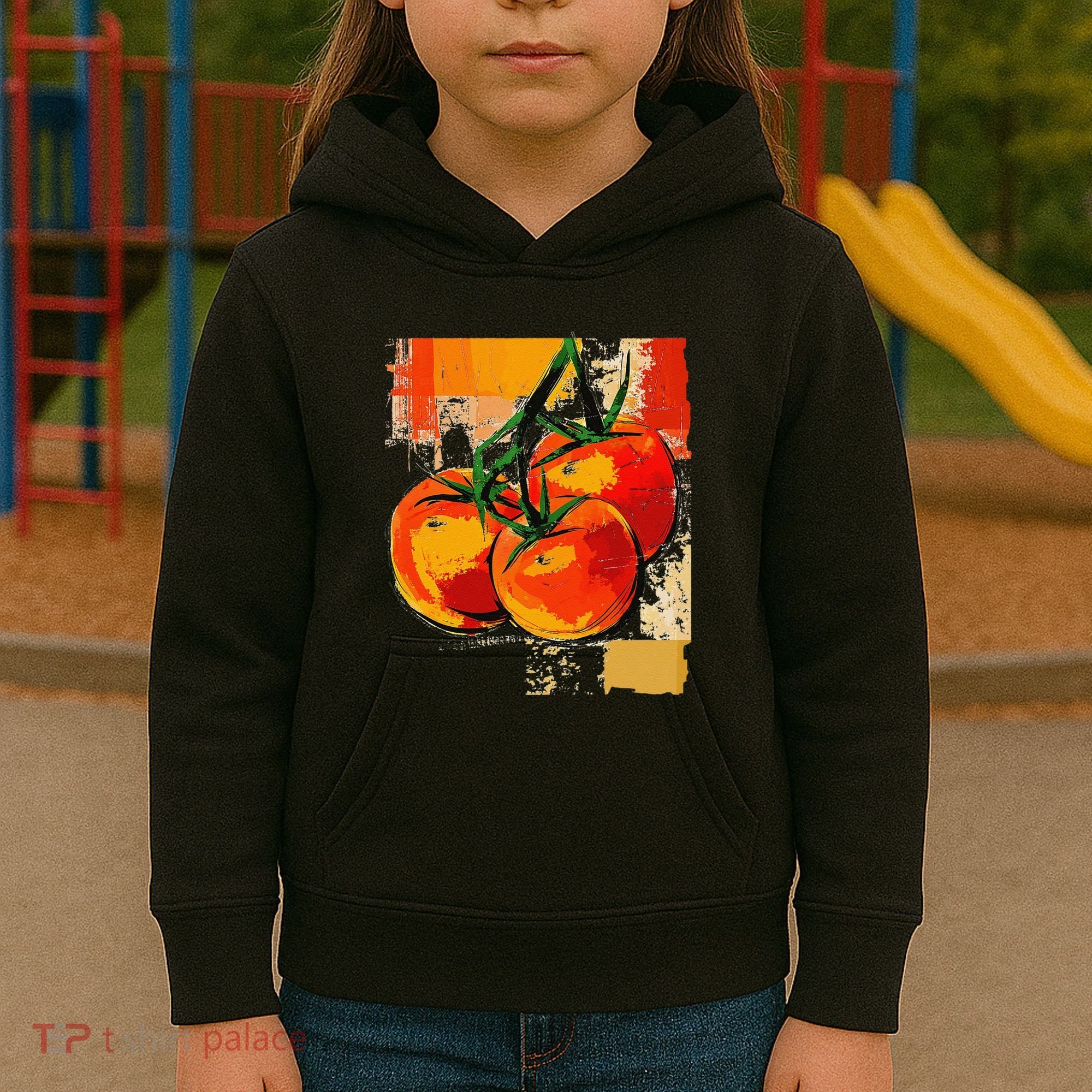 Tomato Vegetable Motif Art Tomato Kids Hoodie