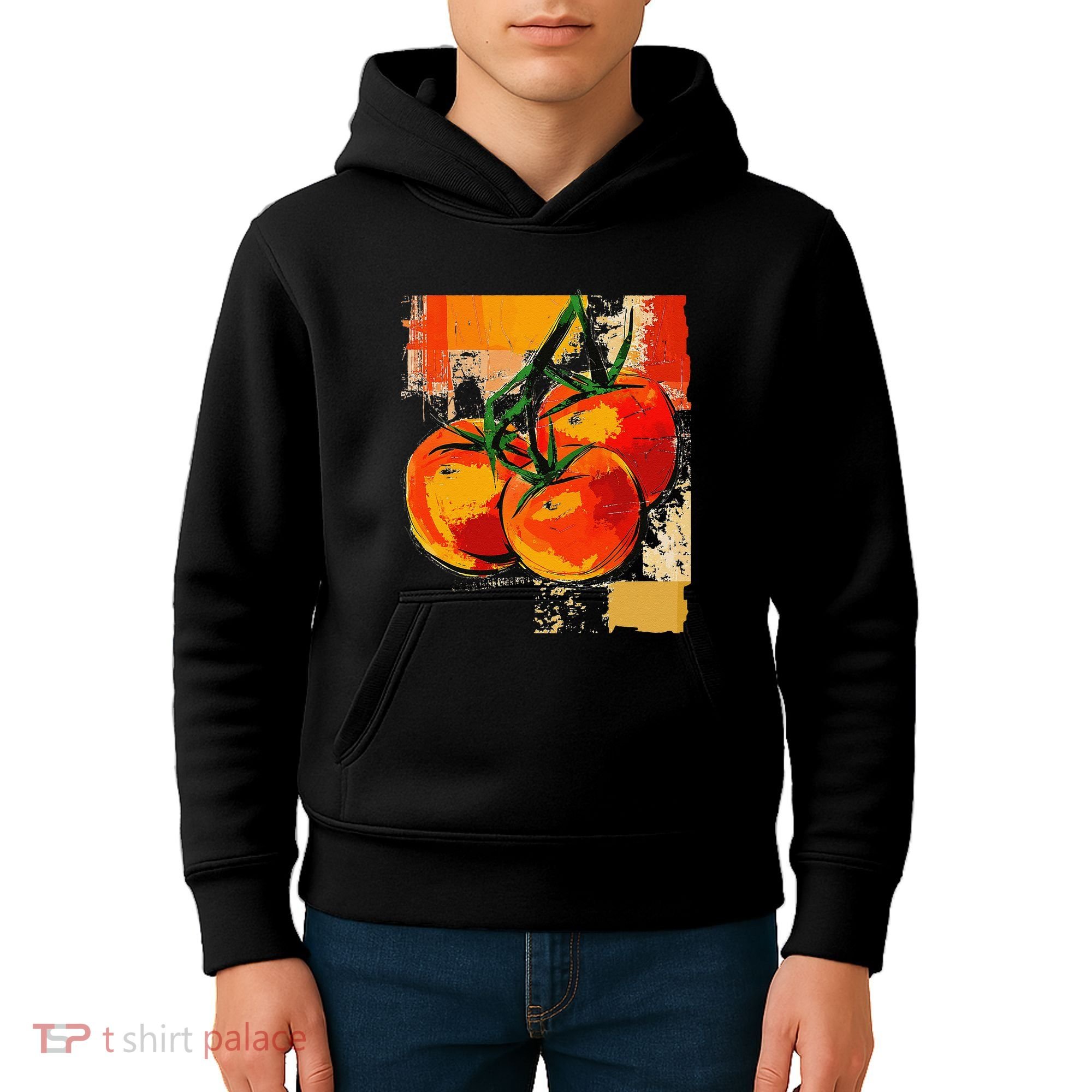 Tomato Vegetable Motif Art Tomato Kids Hoodie