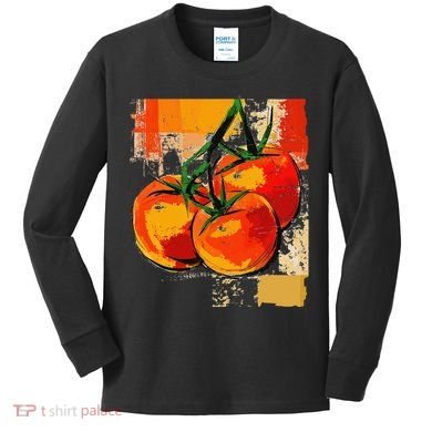 Tomato Vegetable Motif Art Tomato Kids Long Sleeve Shirt