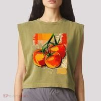 Tomato Vegetable Motif Art Tomato Garment-Dyed Women's Muscle Tee thumb 2