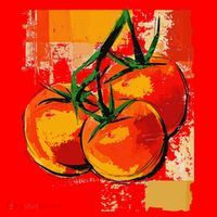 Tomato Vegetable Motif Art Tomato Santa Hat thumb 1