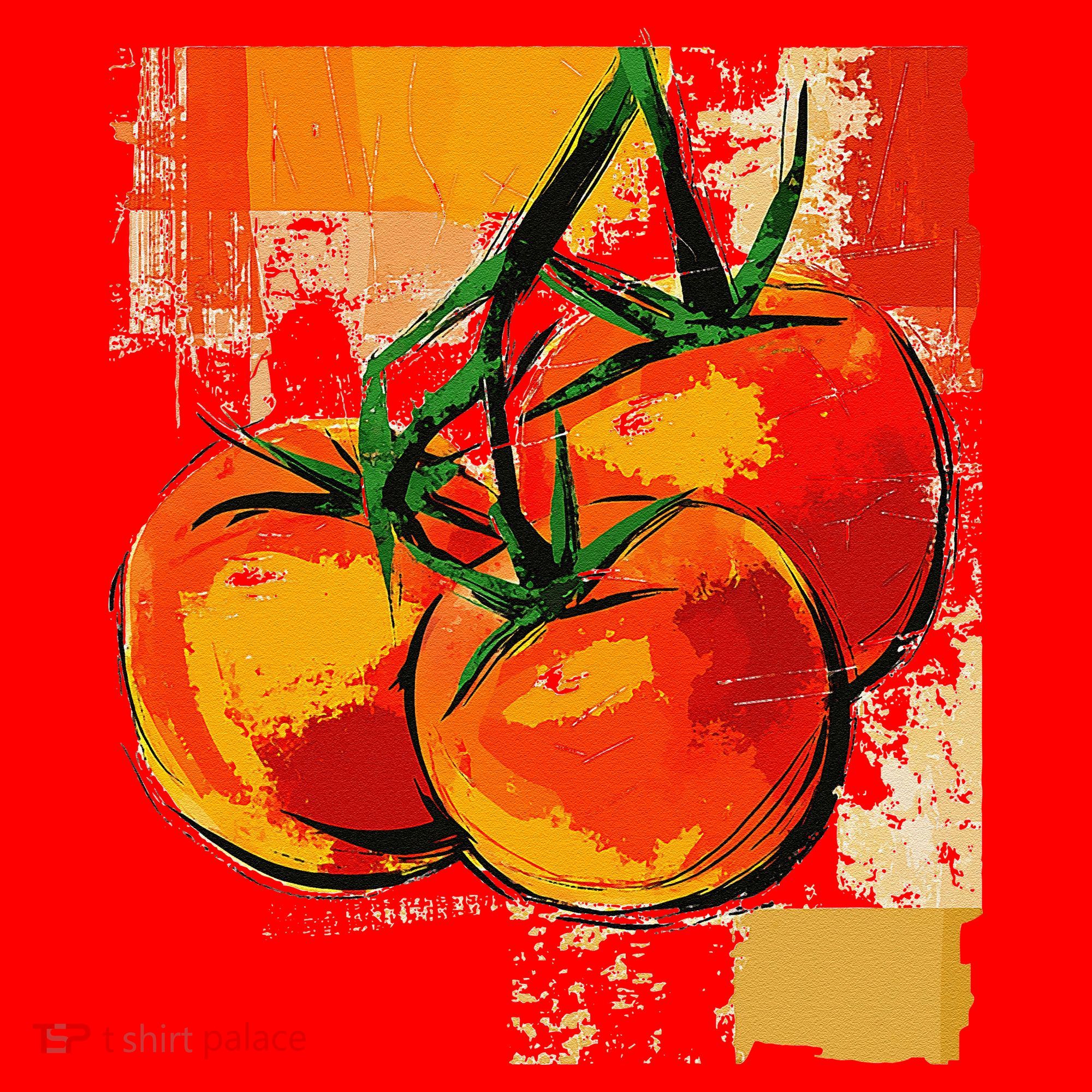 Tomato Vegetable Motif Art Tomato Santa Hat