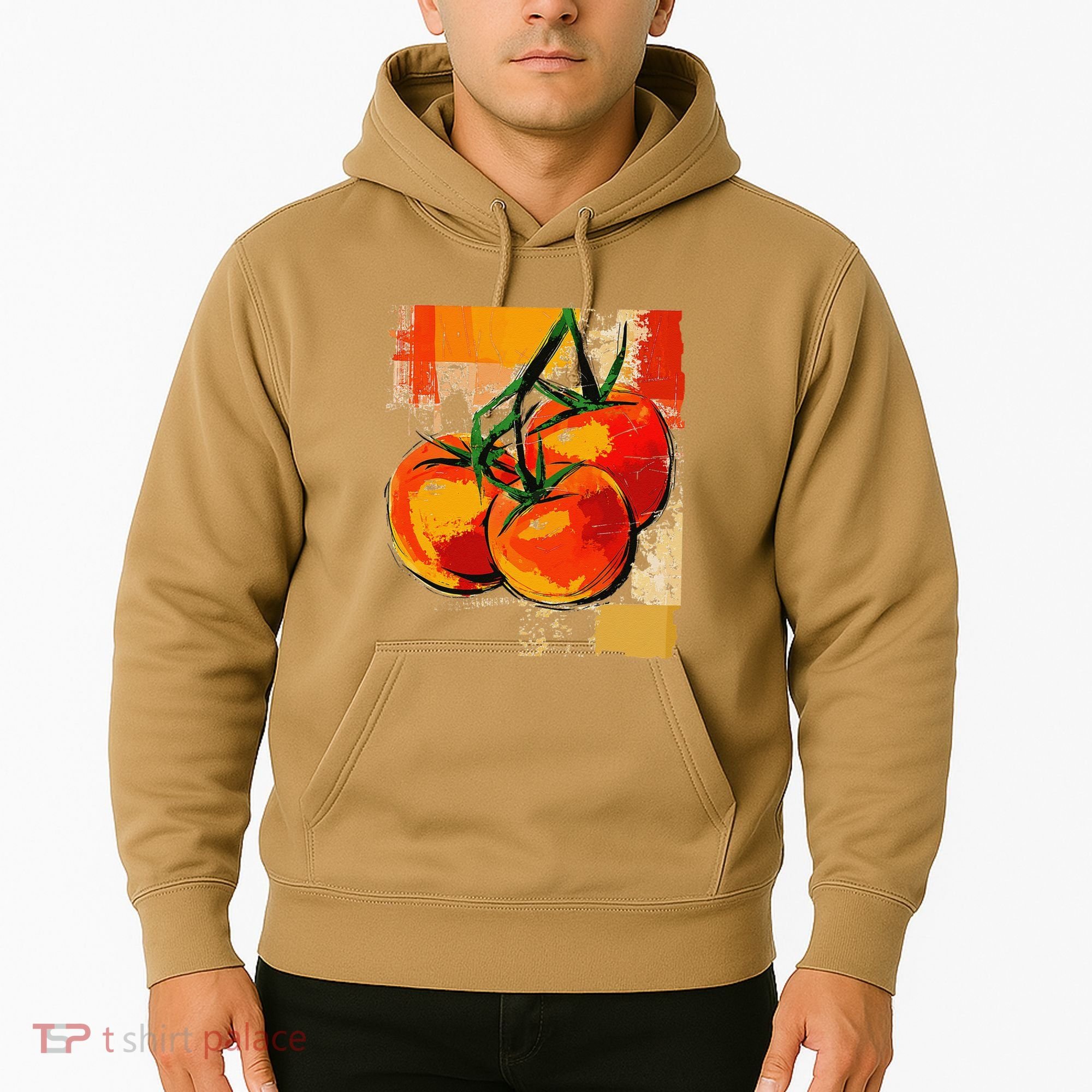 Tomato Vegetable Motif Art Tomato Hoodie