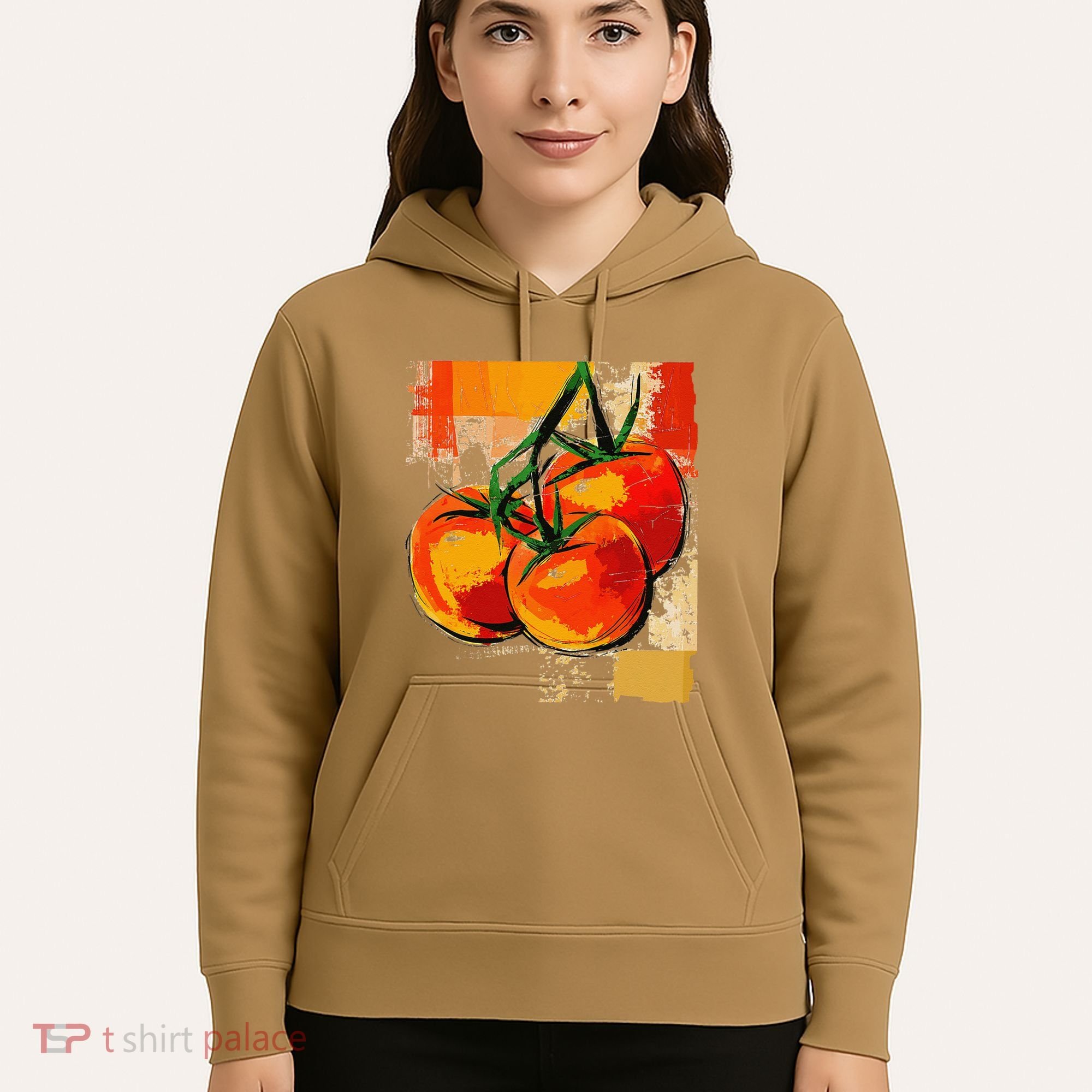 Tomato Vegetable Motif Art Tomato Hoodie