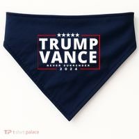 Trump Vance Never Surrender 2024 Politcal USA-Made Doggie Bandana thumb 0