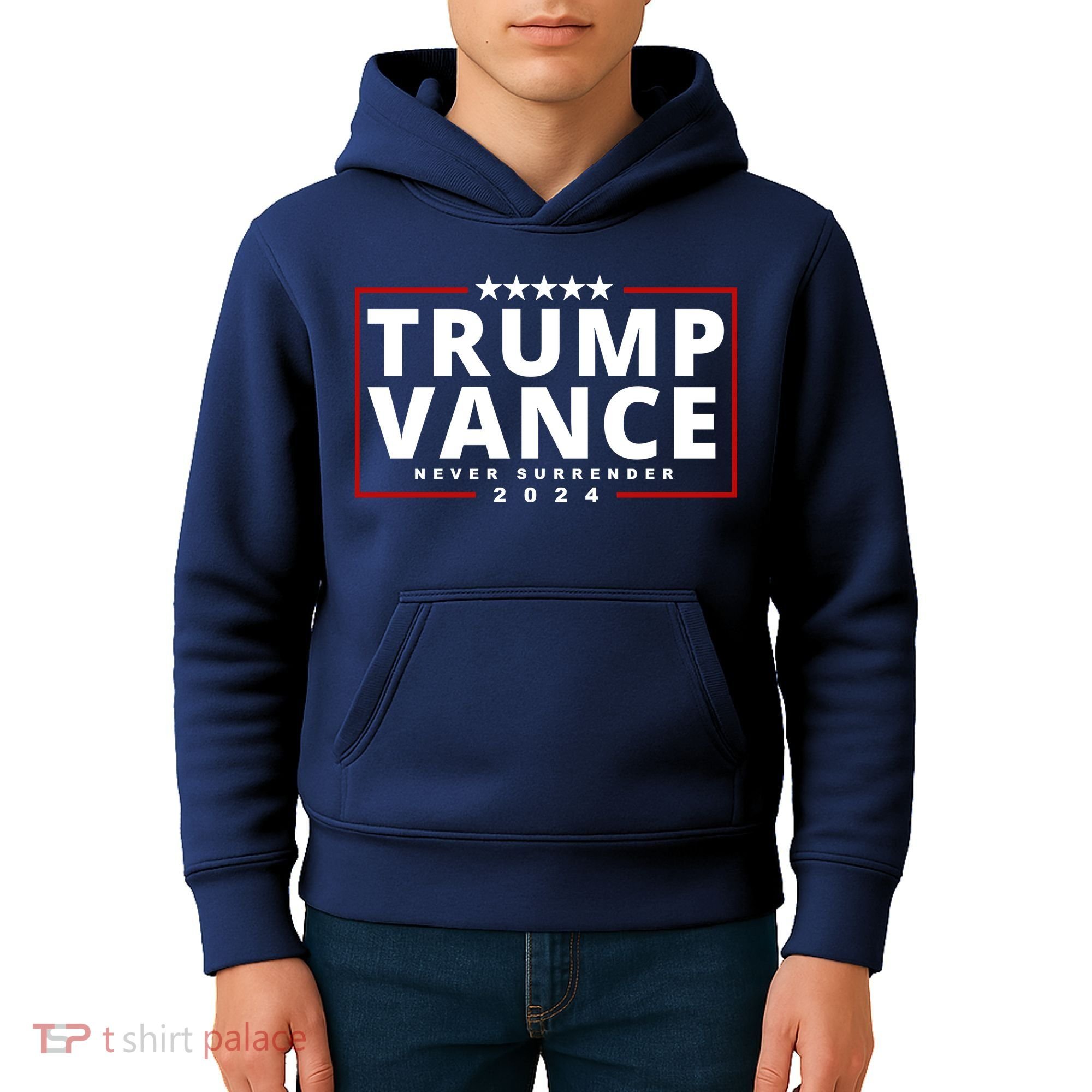 Trump Vance Never Surrender 2024 Politcal Kids Hoodie