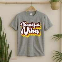 Thankful Vibes Retro Vintage T-Shirt thumb 2