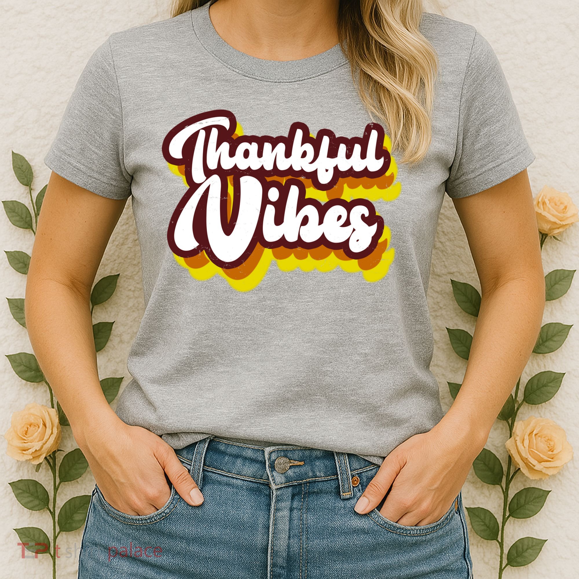 Thankful Vibes Retro Vintage Women's T-Shirt