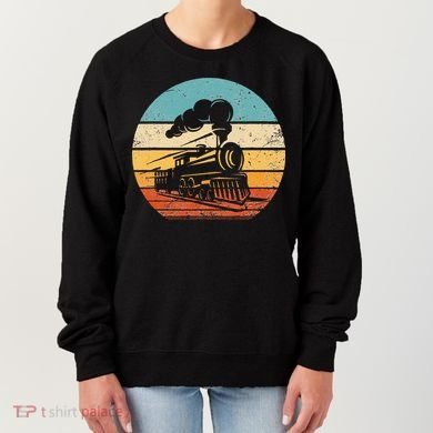 Train Vintage Sunset Retro Engineer Engine Conductor Women's Sweatshirt