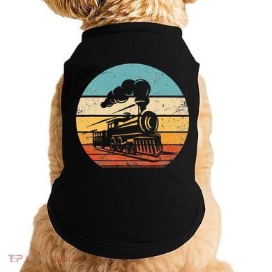 Train Vintage Sunset Retro Engineer Engine Conductor Doggie Tank
