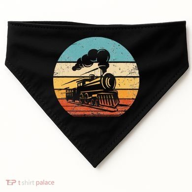 Train Vintage Sunset Retro Engineer Engine Conductor USA-Made Doggie Bandana
