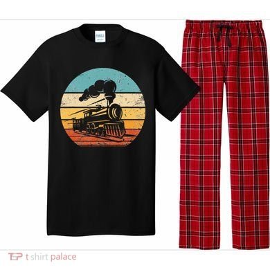 Train Vintage Sunset Retro Engineer Engine Conductor Pajama Set