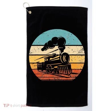Train Vintage Sunset Retro Engineer Engine Conductor Golf Towel