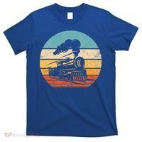 Train Vintage Sunset Retro Engineer Engine Conductor T-Shirt thumb 0