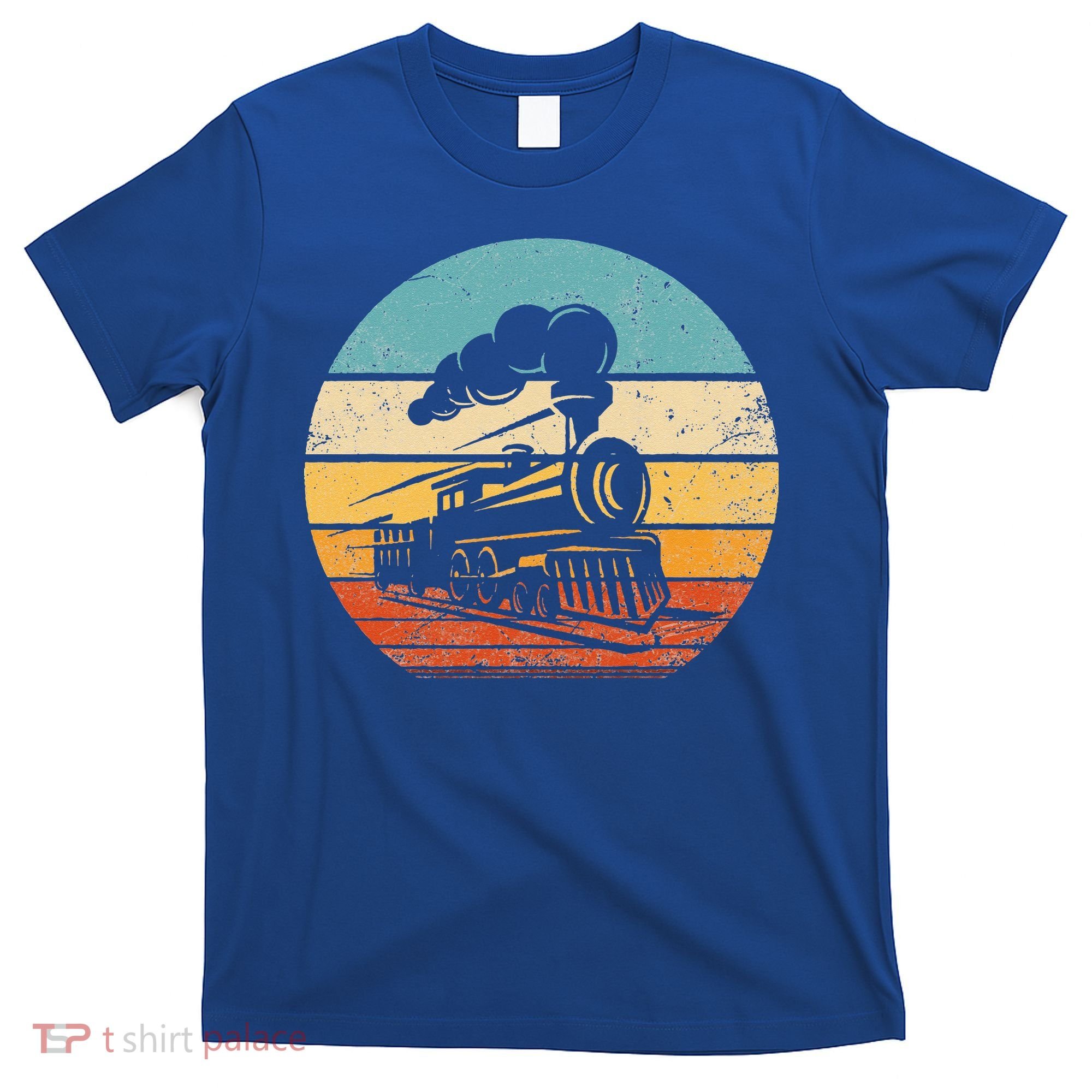 Train Vintage Sunset Retro Engineer Engine Conductor T-Shirt