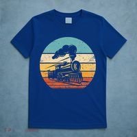 Train Vintage Sunset Retro Engineer Engine Conductor T-Shirt thumb 5