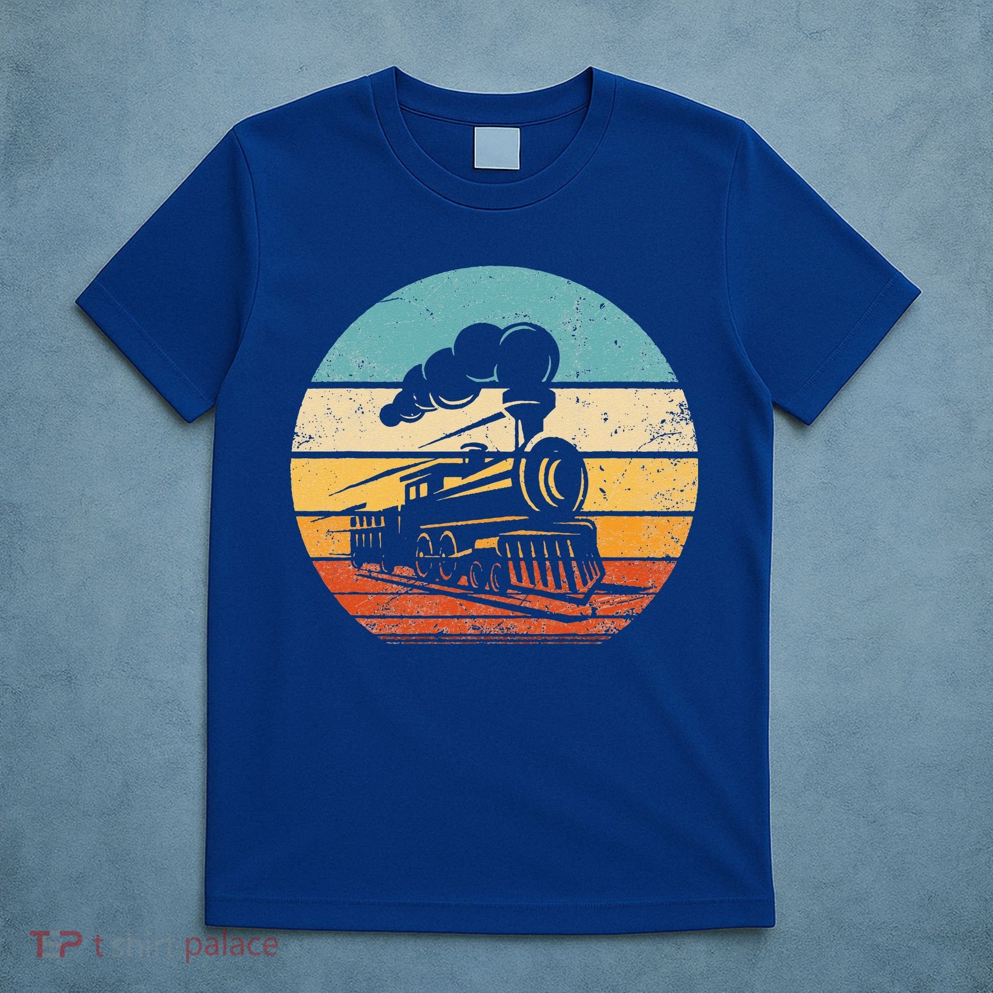 Train Vintage Sunset Retro Engineer Engine Conductor T-Shirt