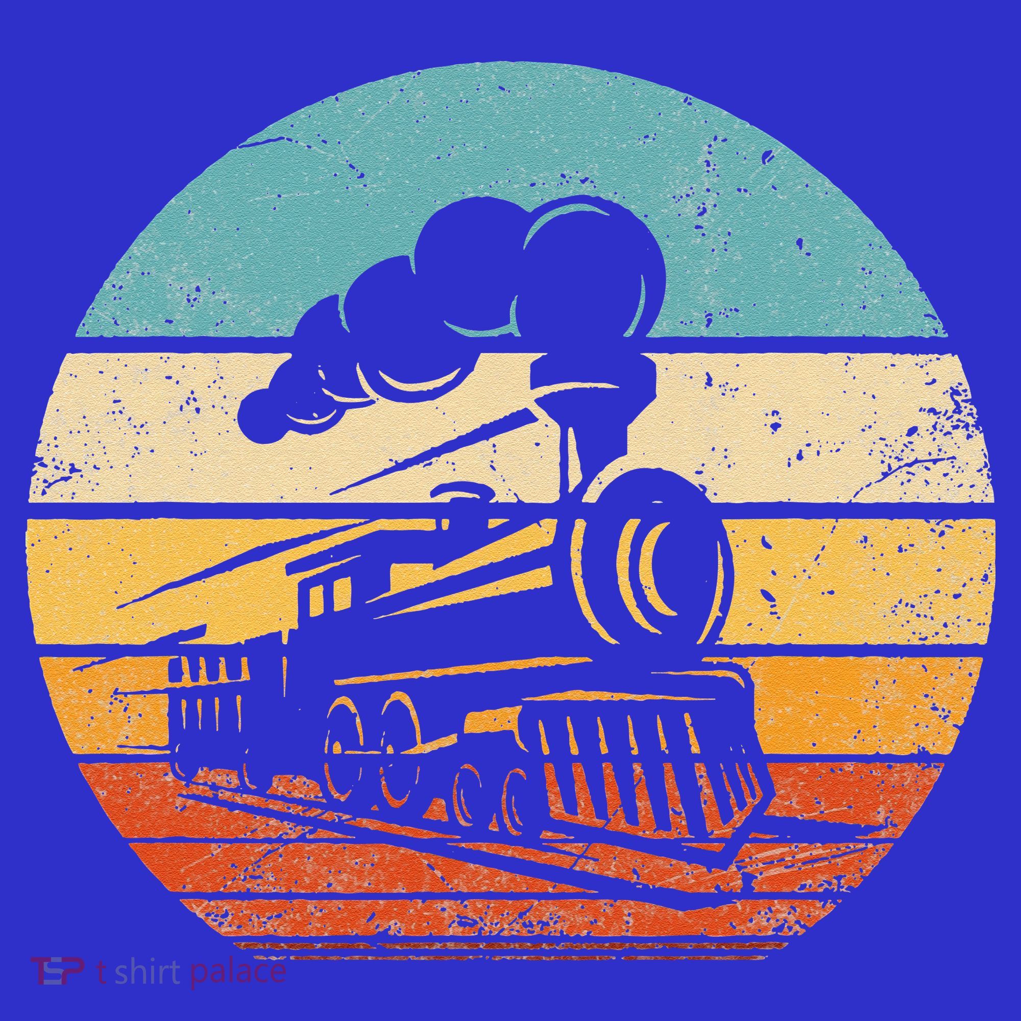 Train Vintage Sunset Retro Engineer Engine Conductor T-Shirt