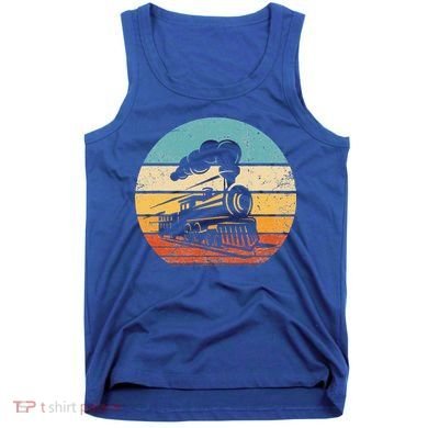 Train Vintage Sunset Retro Engineer Engine Conductor Tank Top