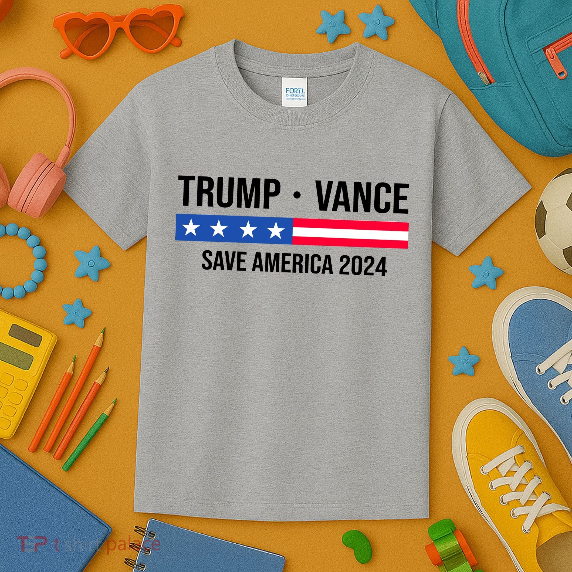 Trump Vance Save America 2024 Usa Election Kids T-Shirt