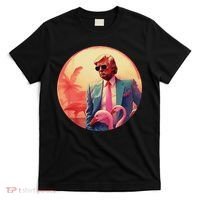 Trump Vice Style Sunglasses And Flamingos In Miami T-Shirt thumb 0