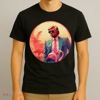 Trump Vice Style Sunglasses And Flamingos In Miami T-Shirt thumb 3
