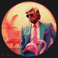 Trump Vice Style Sunglasses And Flamingos In Miami Women's Hoodie thumb 2