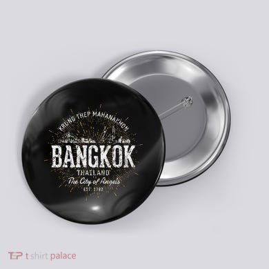 Thailand Vintage Style Retro Bangkok Button