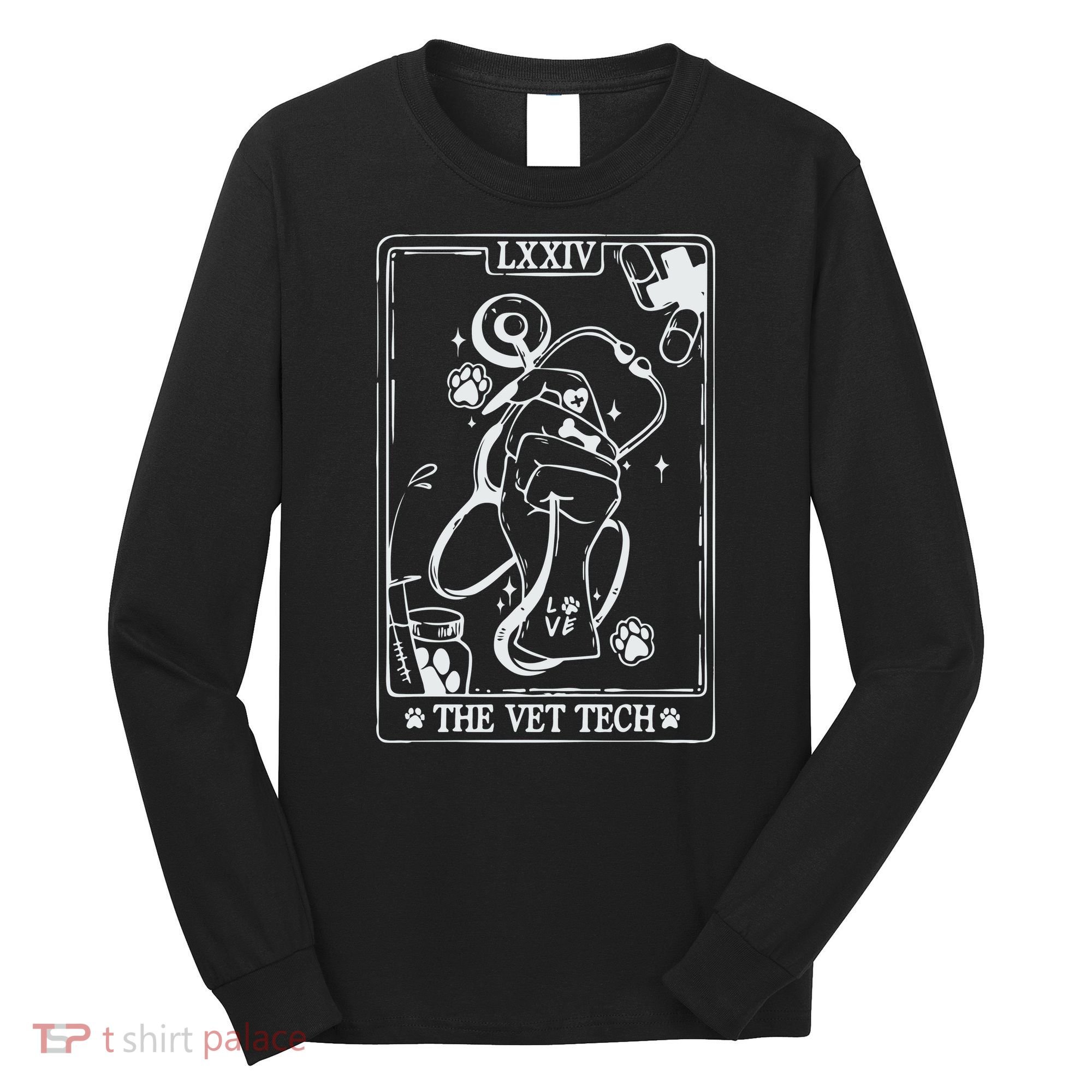 The Vet Tech Tarot Card Funny Veterinary Tech Long Sleeve Shirt