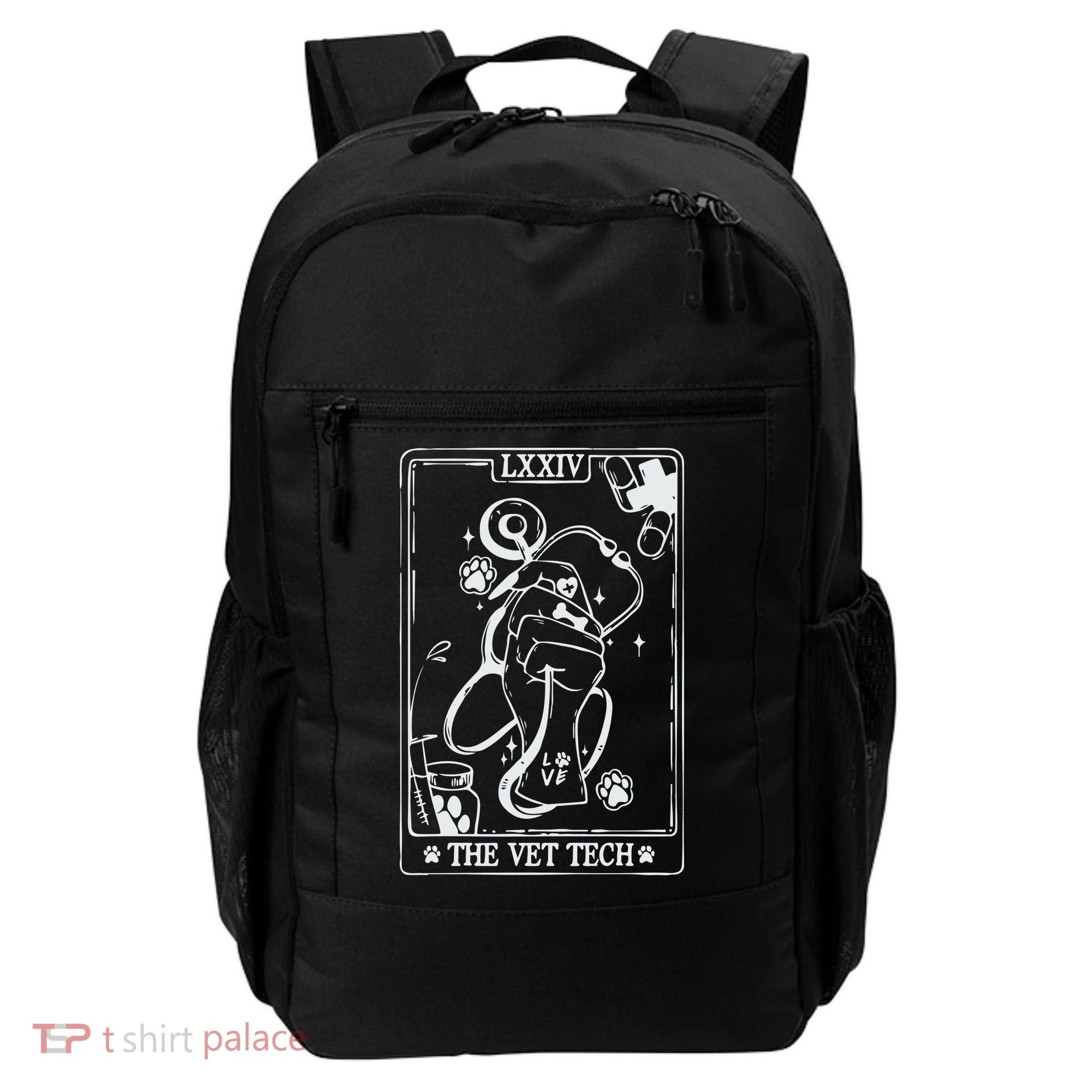 The Vet Tech Tarot Card Funny Veterinary Tech Backpack
