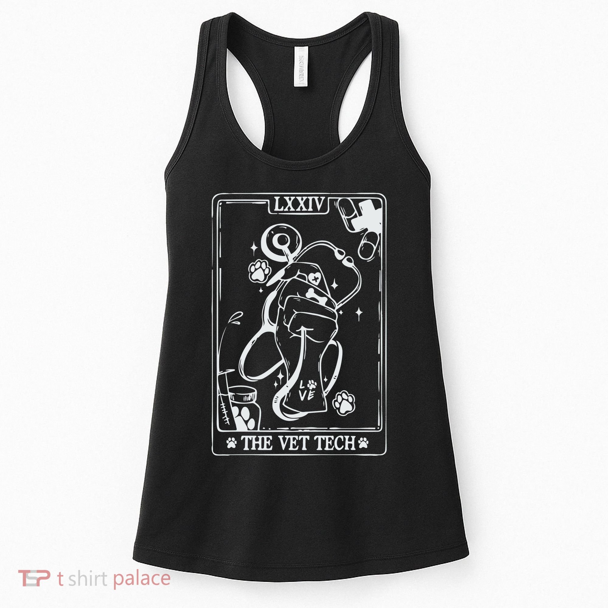 The Vet Tech Tarot Card Funny Veterinary Tech Women's Tank Top