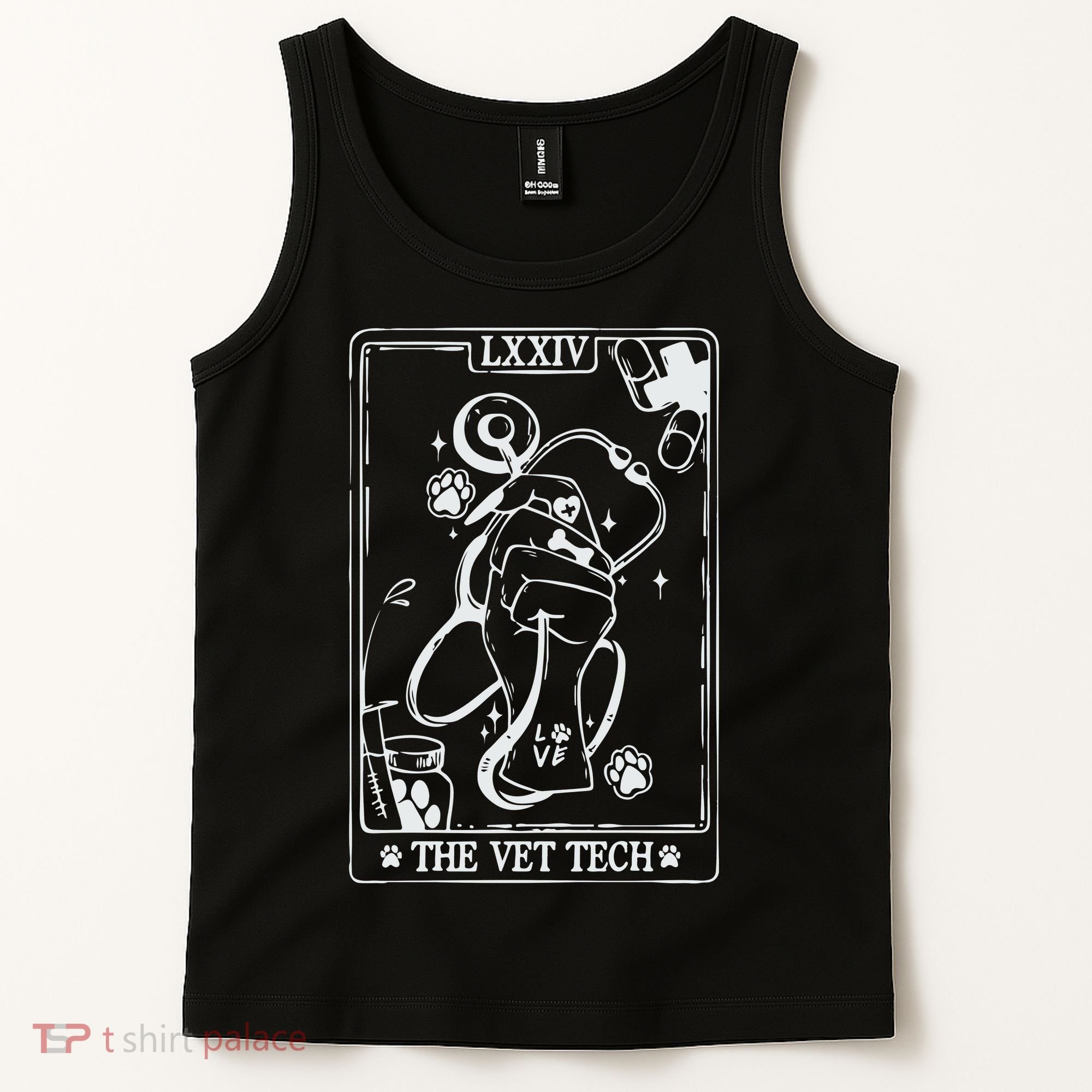 The Vet Tech Tarot Card Funny Veterinary Tech Tank Top