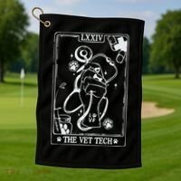 The Vet Tech Tarot Card Funny Veterinary Tech Golf Towel thumb 1