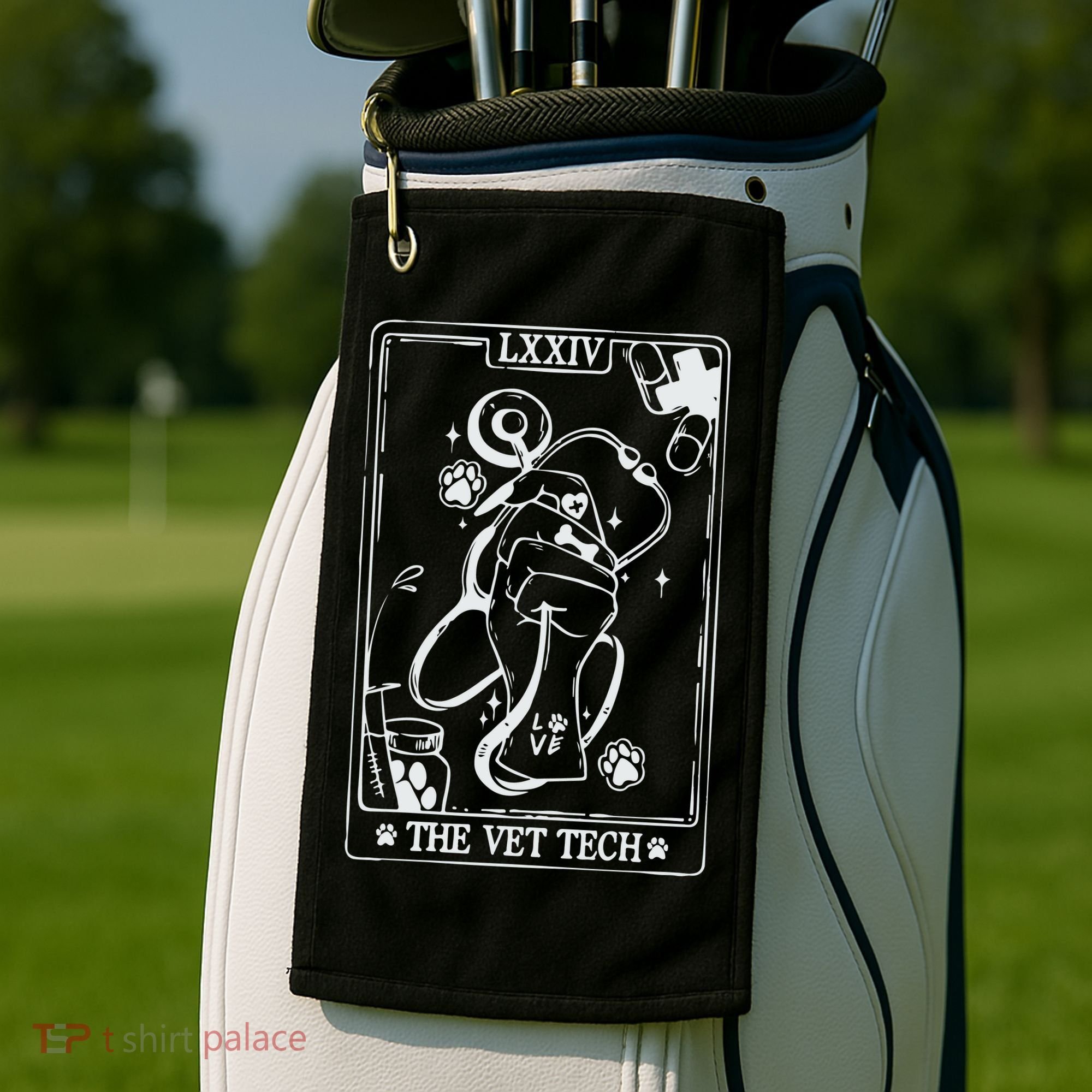 The Vet Tech Tarot Card Funny Veterinary Tech Golf Towel