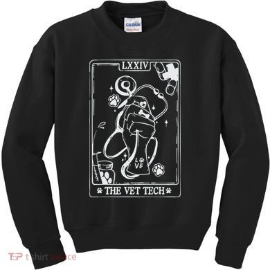 The Vet Tech Tarot Card Funny Veterinary Tech Kids Sweatshirt