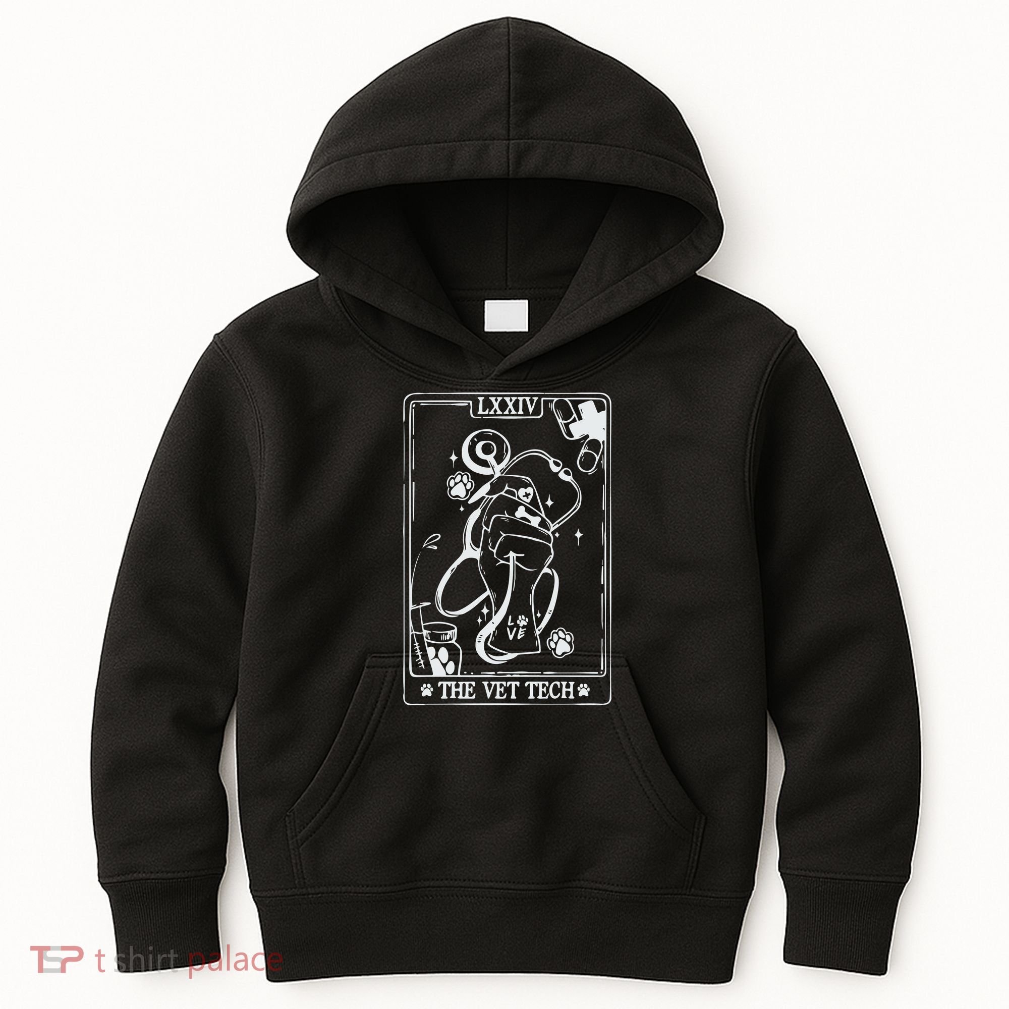 The Vet Tech Tarot Card Funny Veterinary Tech Kids Hoodie