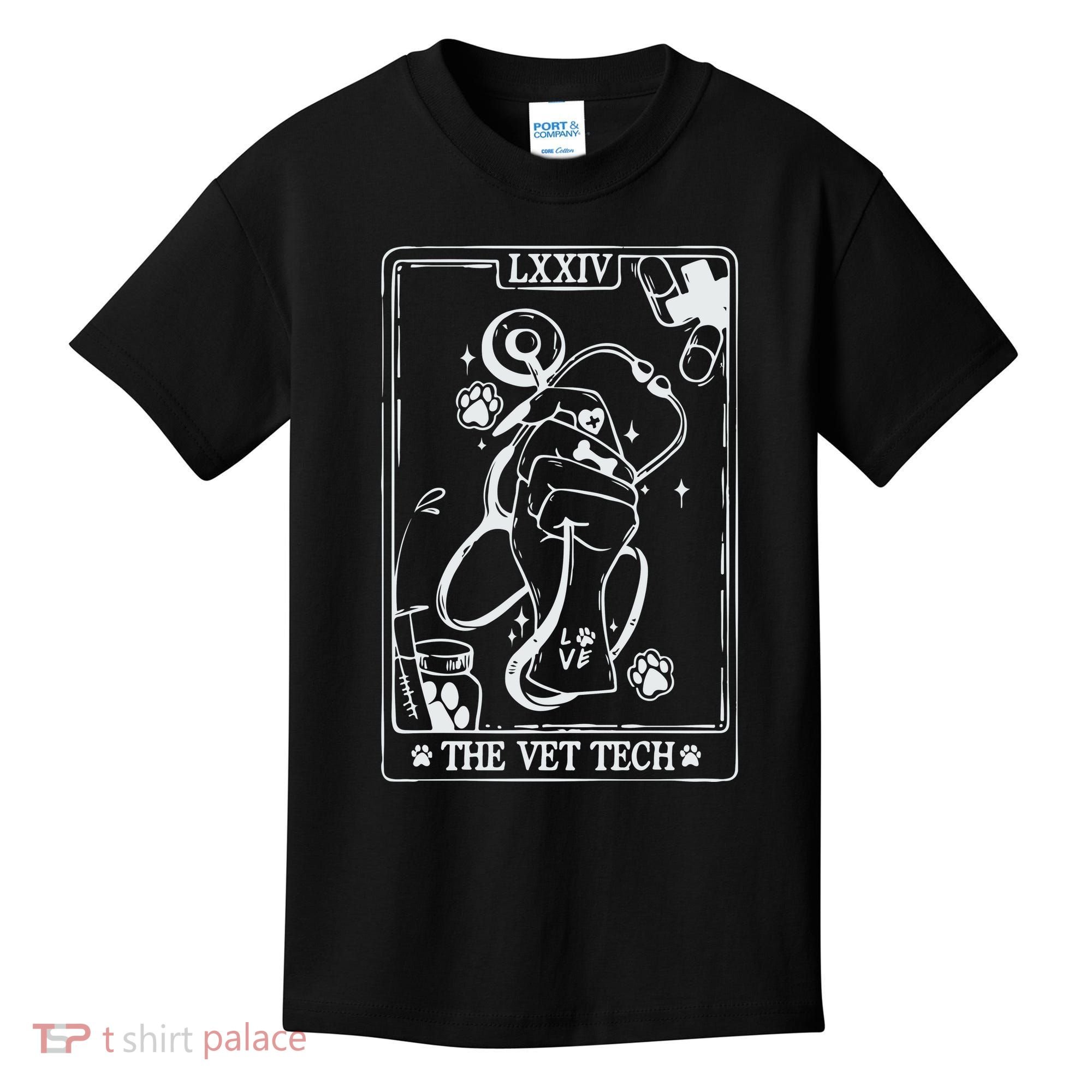 The Vet Tech Tarot Card Funny Veterinary Tech Kids T-Shirt