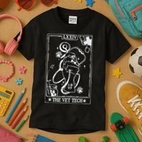 The Vet Tech Tarot Card Funny Veterinary Tech Kids T-Shirt thumb 3