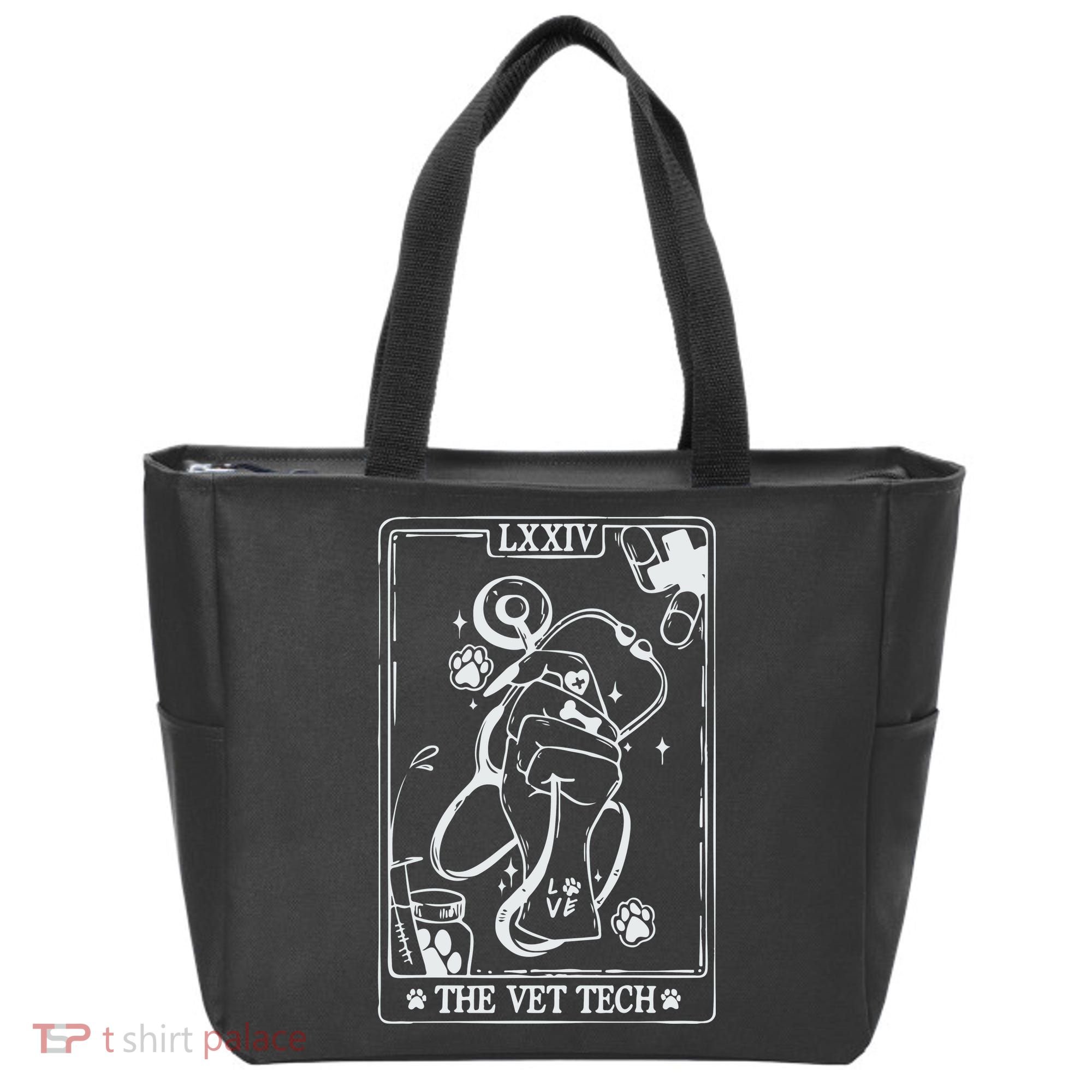 The Vet Tech Tarot Card Funny Veterinary Tech Tote Bag