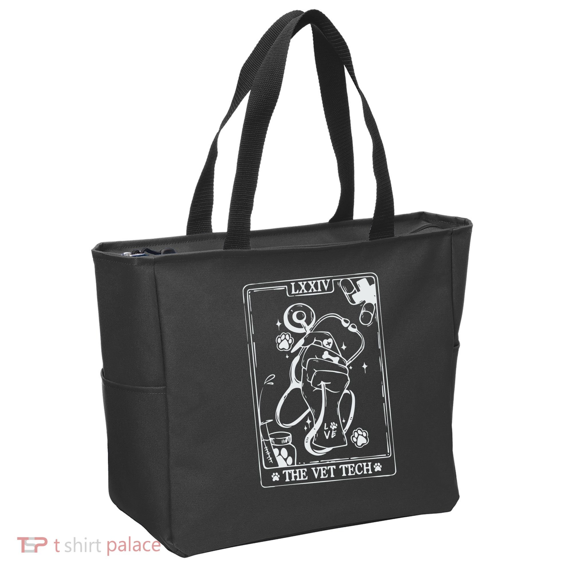 The Vet Tech Tarot Card Funny Veterinary Tech Tote Bag