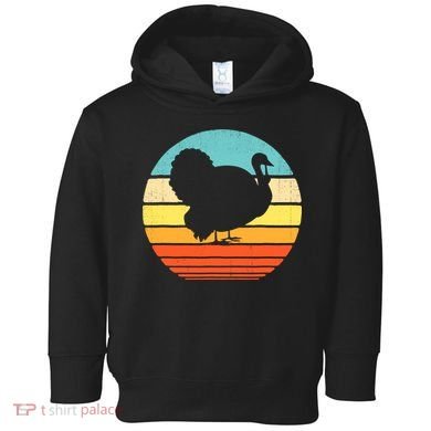 Turkey Vintage Thanksgiving Toddler Hoodie