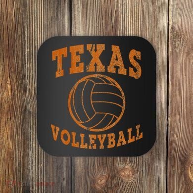 Texas Volleyball Vintage Distressed Coaster