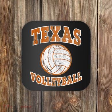 Texas Volleyball Vintage distressed  Coaster