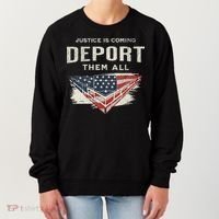 Trump Won 2024 Justice Is Coming Deport Them All Wall Women's Sweatshirt thumb 0