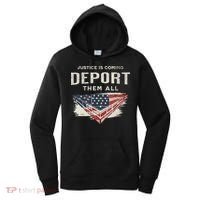 Trump Won 2024 Justice Is Coming Deport Them All Wall Women's Hoodie thumb 0