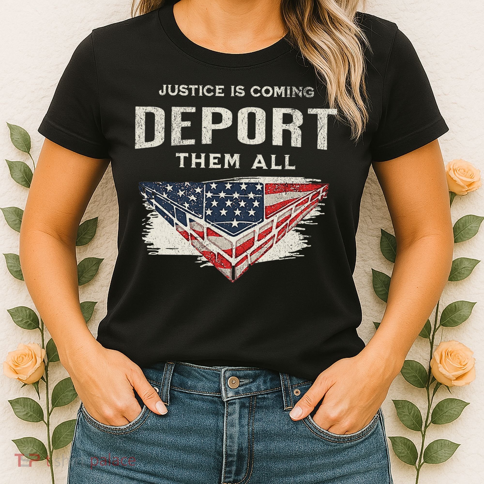 Trump Won 2024 Justice Is Coming Deport Them All Wall Women's T-Shirt
