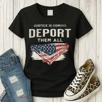 Trump Won 2024 Justice Is Coming Deport Them All Wall Women's T-Shirt thumb 3